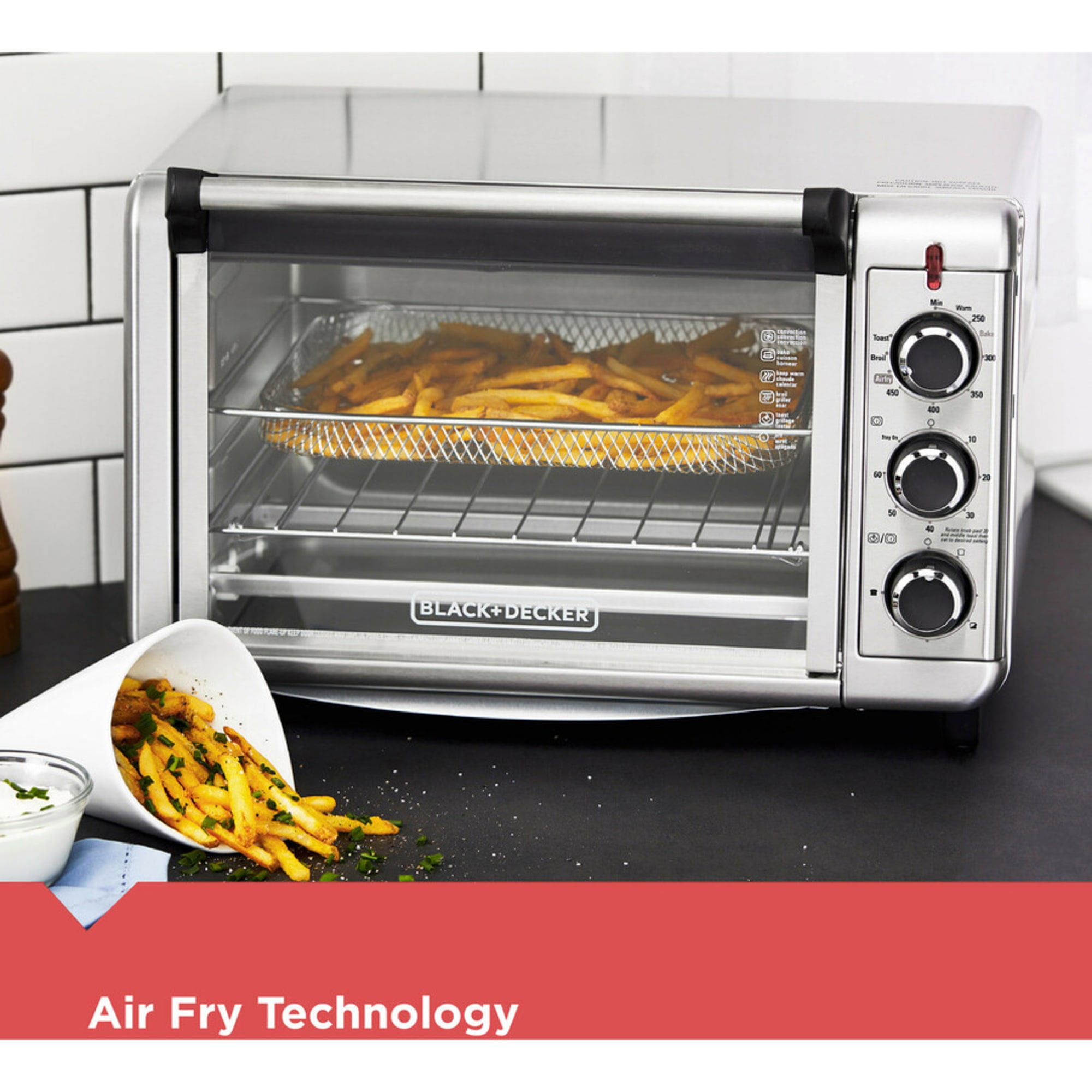 BLACK DECKER Convection Crisp N Bake Air Fry Toaster Oven TO3215SS Walmart
