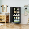 thumbnail image 4 of Kitchen Pantry Storage Cabinet with Adjustable Shelves Metal Cupboard Storage Cabinet with Adjustable Feet Pantry Cabinet for Kitchen, Living Room Dinning Room Bathroom. (Black, 61 inch), 4 of 13