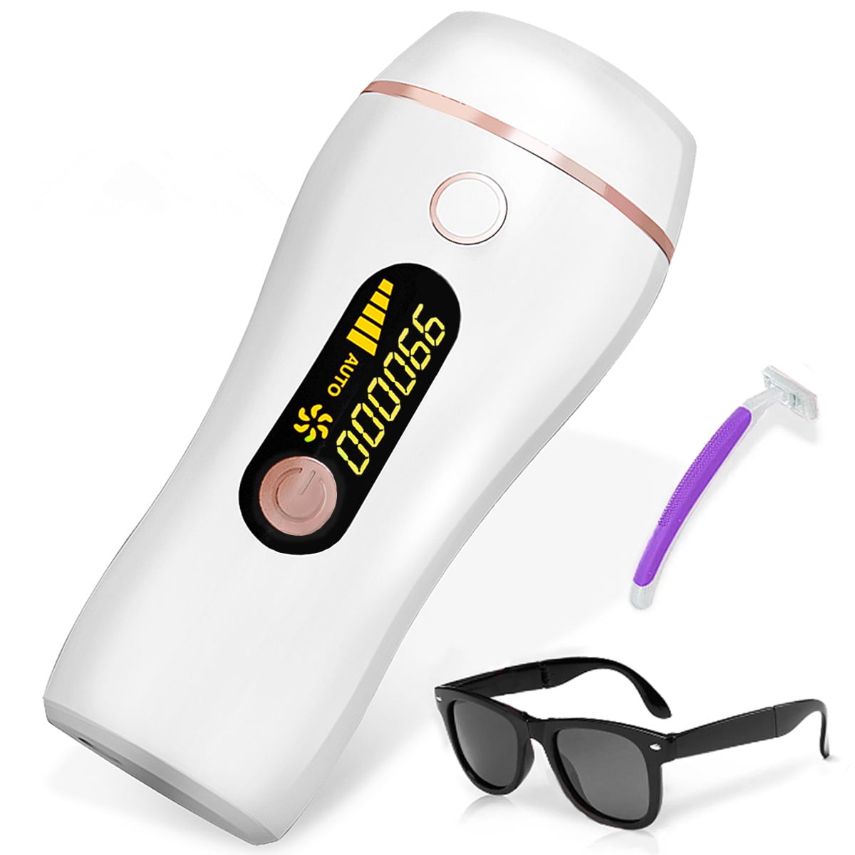 Mod peber sangtekster IPL Laser Hair Removal Device, 2-In-1 Permanent & Painless Hair Remover for  Women and Men, 5 Modes with Razor and Goggles, LCD Display, Flawless Face  Body Epilation at Home - Walmart.com