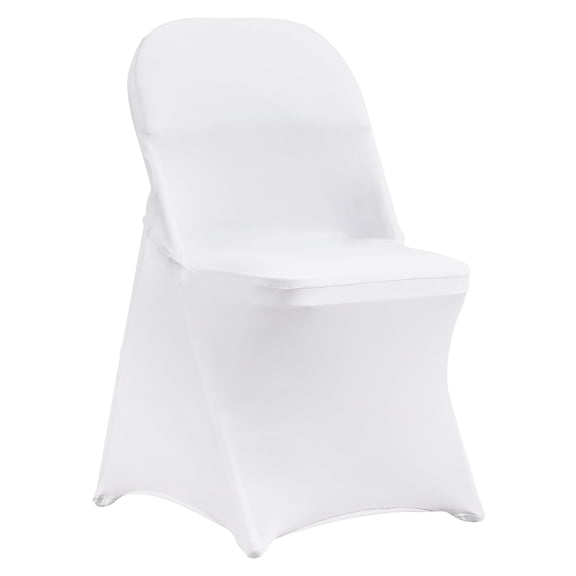VEVOR Stretch Spandex Folding Chair Covers, Universal Fitted Chair Cover, Removable Washable Protective Slipcovers, for Wedding, Holiday, Banquet, Party, Celebration, Dining (100PCS White)