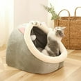 thumbnail image 3 of Aosijia Cat Bed Warm Pet Basket Cozy Kitten Lounger Cushion Cat House Tent Very Soft Small Dog Mat Bag Washable Cave Cats Beds Gray M, 3 of 10