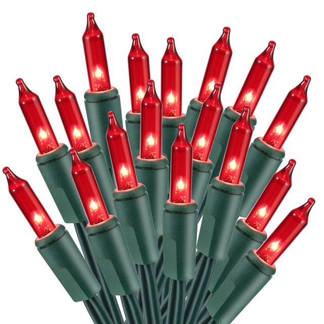 Cadena de luces navideñas ODEETRONIC, 6,6 m, 100 rojas, incandescentes, 120 V