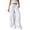 White, variant on Zulora Women's High Waisted Barrel Pants Textured Knit Wide Leg Trousers with Drawstring & Pockets