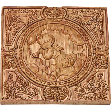 Precious Moments Angel With Trumpet on Left Wood Look Wall Plaque Resin 179106