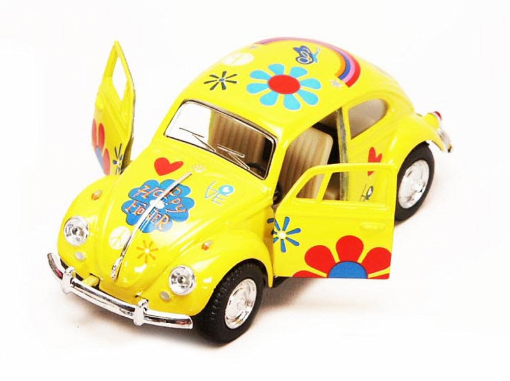 5" Kinsmart 1967 VW Volkswagen Beetle Diecast Model Toy Car 1:32 Pastel Yellow 