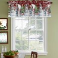 thumbnail image 3 of Red Black Christmas Curtain Valances for Windows, Kitchen Valance Window Treatments Panel 2 Pack, Xmas Winter Snowman Snowflakes Trees Rod Pocket Short Curtains for Bathroom Bedroom 42 x 18 Inch, 3 of 8