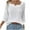White, variant on Oalirro Athletic Long Sleeve Tops for Women Solid Round Neck Tunic Tops for Women Loose Fit Dressy Long Sleeve Fall and Winter Black Shirt