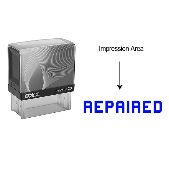 eloria Repaired Self Inking Rubber Stamp Business Custom Stamp Office Stationary, Color: Blue Ink
