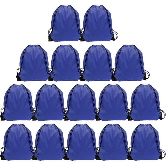 FrostHike Drawstring Backpack Bulk 16 Pcs Drawstring Bags String Backpack Cinch Bags Kids Nylon Draw String Bags Pack