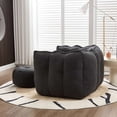 thumbnail image 3 of MEIGUGAO Adult Solid Print Oversized Bean Bag Chair, Black, 3 of 16