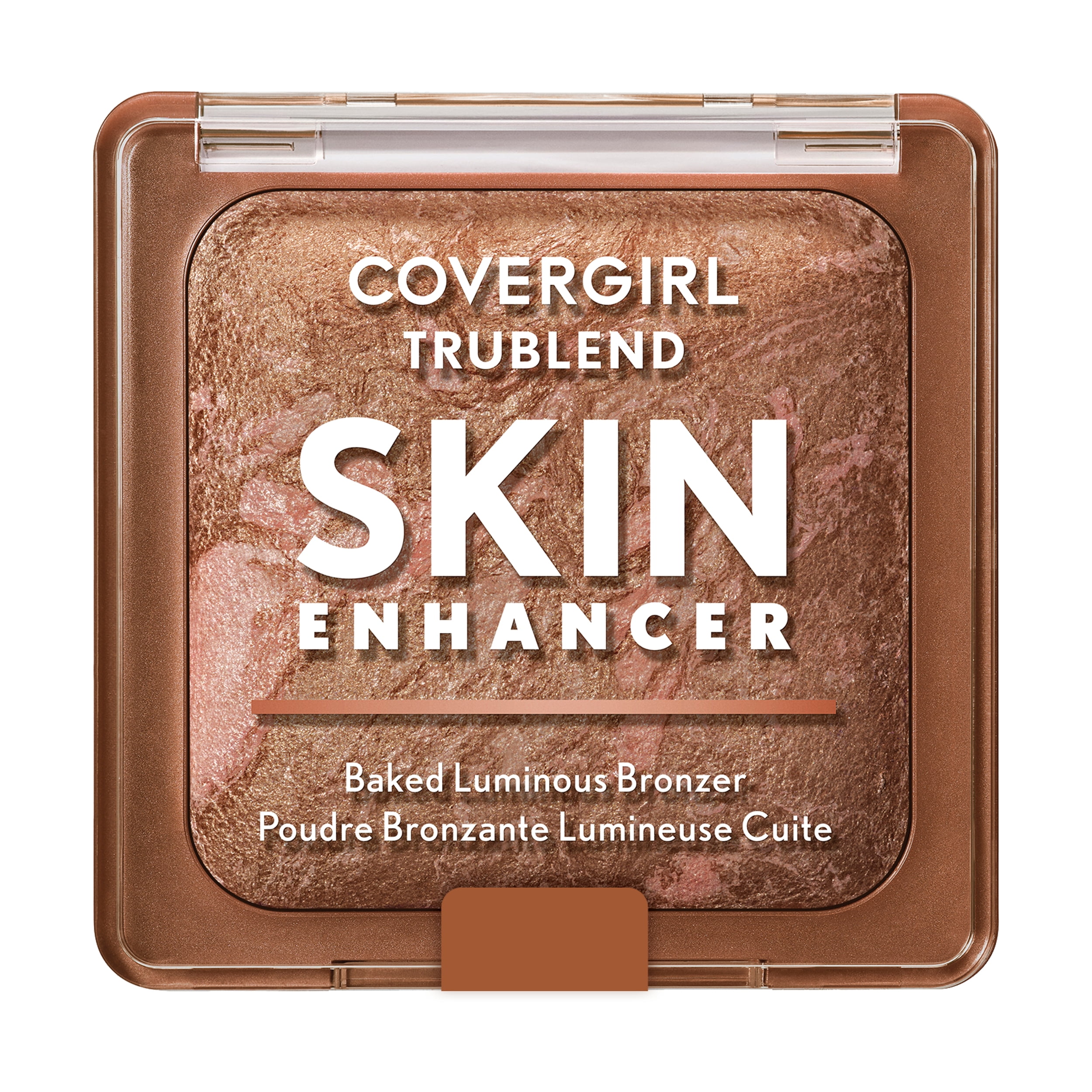 COVERGIRL TruBlend Skin Enhancer Bronzer lumineux cuit au four, fini lumineux, avec acide hyaluronique et extrait de rose blanche, se fond parfaitement, estompe les pores, 8 g (0,28 oz)