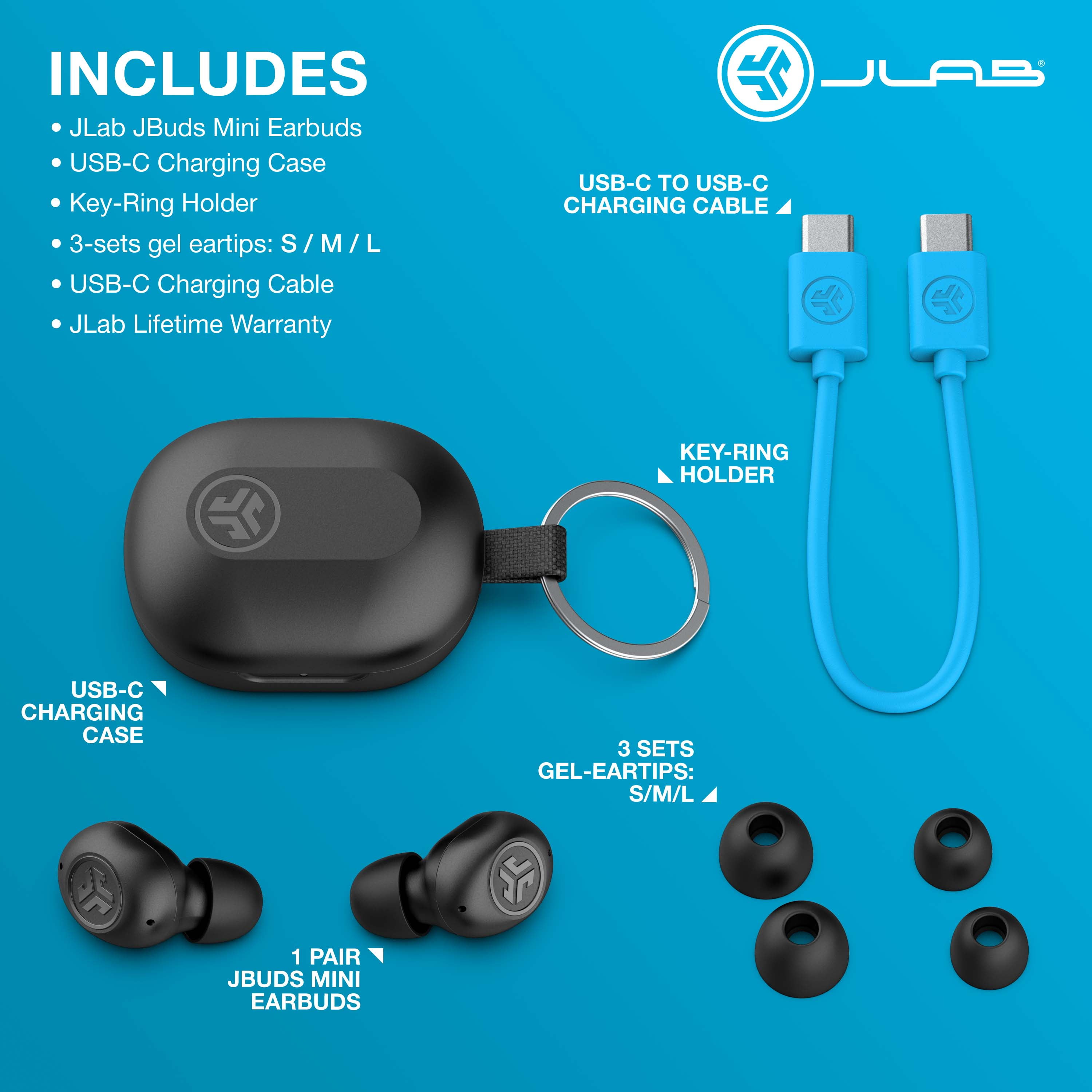 JLab JBuds Mini True Wireless Earbuds - Black