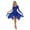 Blue, variant on TiaoBug Women's Shiny Sequins Lyrical Dance Costume One Shoudler Leotard Mesh Tulle Ballet Dance Dress Blue XL