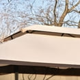 thumbnail image 4 of 10' x 13' Patio Gazebo with Mosquito Netting, Outdoor Canopy with Screen, Double Soft Roof with Heavy Duty Frame for Backyard Garden Lawn and Deck, Khaki, 4 of 8