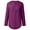 Purple, variant on Plus Size Tops S-5XL Zip Front V Neck 3/4 Sleeve Blouses Womens Summer Cuffed Sleeve Casual Tunic Shirts