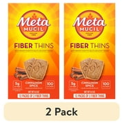 (2 pack) Metamucil Fiber Supplement Chewable Thins, Fiber Powder Food, Cinnamon Spice, 12 Count