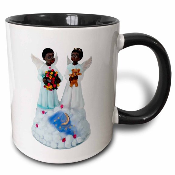3drose, African-american Angels, 11oz Two-tone Black Mug