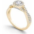 thumbnail image 2 of 1-1/10 Carat T.W. Diamond Criss-Cross Shank Single Halo 14kt Yellow Gold Engagement Ring, 2 of 5