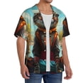 thumbnail image 2 of Bingfone Riverside Meditating Cat for Men's Cuban Collar Short Sleeve Shirt with Pocket Button Down Cardigan Summer Shirt-4X-Large, 2 of 5