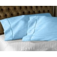 thumbnail image 2 of CCNY Pillowcases 2 Pieces Light Blue- Euro Sham 26x26 Size Stripe 600 TC 100% Egyptian Cotton Pillow Cushion Cover, 2 of 7