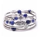 thumbnail image 2 of Pulsera envolvente de piedra de ojo de tigre natural/turquesa con múltiples capas de piedra natural circular, 2 of 7