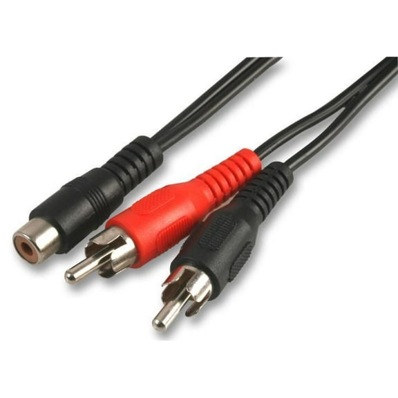 PRO SIGNAL - Phono (RCA) Female to 2x Male Lead, 15cm Black