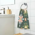 thumbnail image 3 of Yayeee 2 Pack Hand Towels for Bathroom 100% Cotton 16" x 28" Soft Absorbent Kitchen Towel, Pink Geometric Flowers, 3 of 7