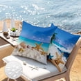 thumbnail image 2 of Coastal Beach Pillow Covers 18x18 Set of 4 Outdoor Waterproof Throw Pillow Covers Starfish Seashells Summer Decorations Cushion Case for Garden Patio Furniture (Beach), 2 of 6