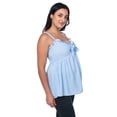 thumbnail image 3 of Blusa Maternidad Rayada Fresca Cómoda Ropa Embarazo Blusa Mujer Juvenil Tirantes Con Lazo Color Azul Cielo, 3 of 5