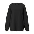 thumbnail image 2 of Women's Sweatshirts 2025 Fall Winter Long Sleeve Crewneck Drop Shoulder Plain Basic Pullover Tops Sweatshirt for Women, 2 of 5