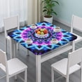 thumbnail image 3 of Colorful Tie Dye Mandala Pattern Square Fitted Tablecloth with Elastic Edge,Square Table Cover,Washable Elastic Table Cover for Home Kitchen Party Decor 34"x34", 3 of 6