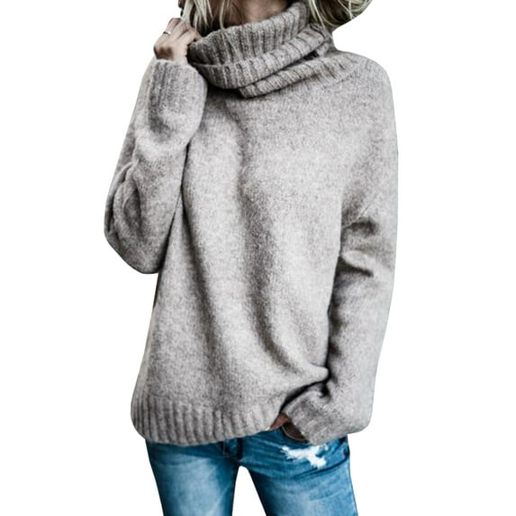 Sherrylily Fall Winter Women Sweaters Casual Turtleneck Long Sleeve Soft Knitted Pullover