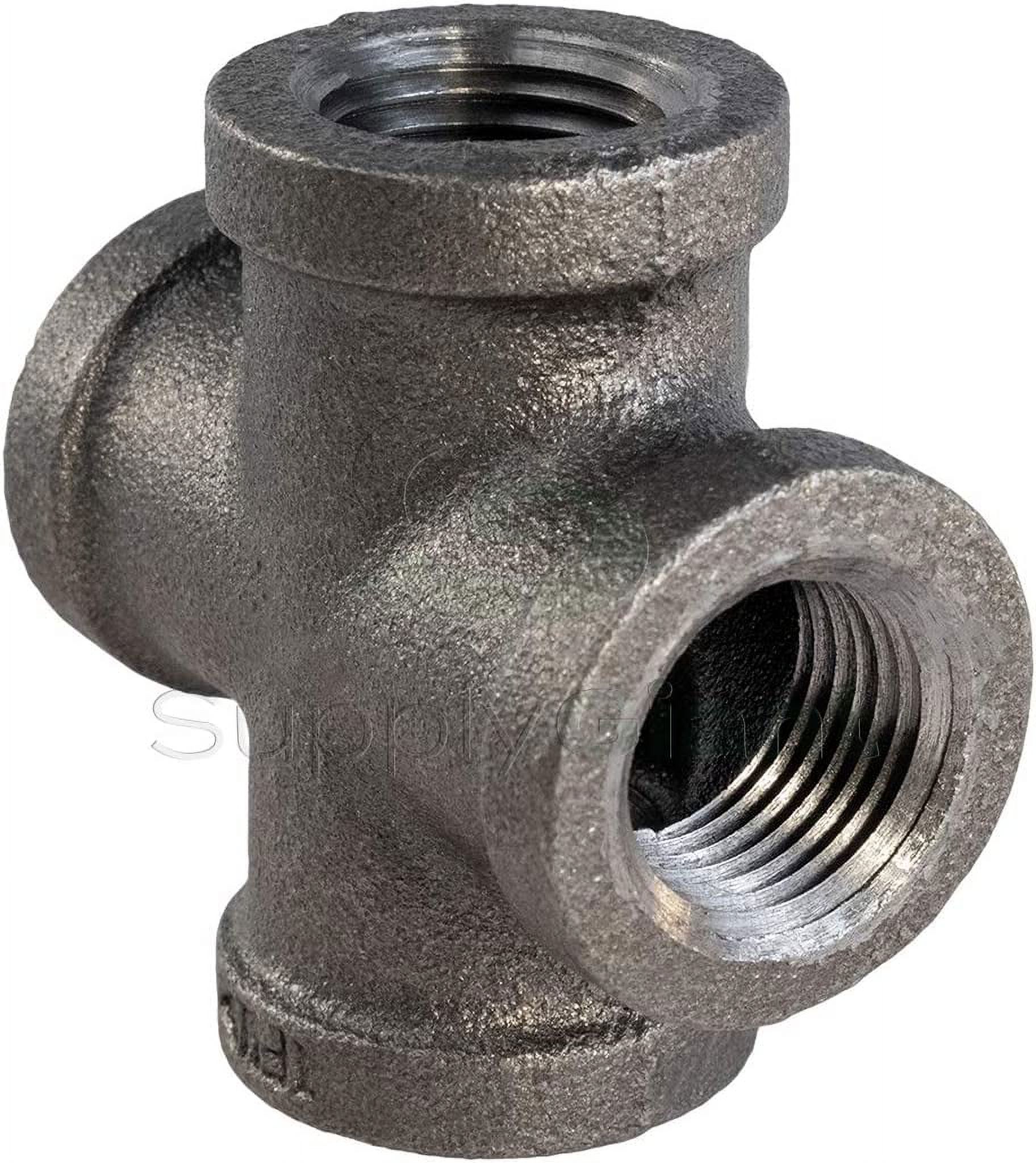 Supply Giant BMCR0112 Black Malleable Cross Fitting, 1-1/2"