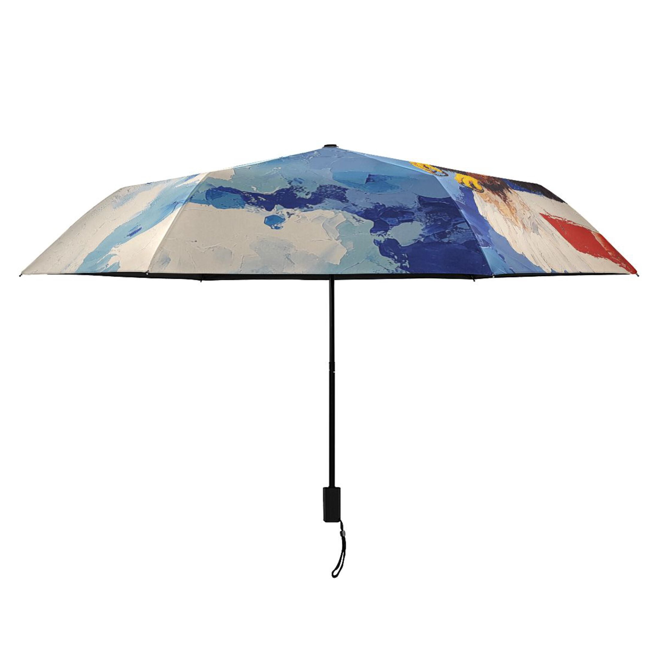 American Flag Eagle Clouds Compact Sun Umbrella Windproof Travel Umbrellas for Rain Strong Portable UV Protection
