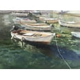 thumbnail image 2 of Strube, Ling 32x25 Gold Ornate Wood Framed with Double Matting Museum Art Print Titled - Boat in Portofino, 2 of 4