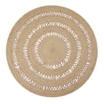 thumbnail image 7 of · REDEARTH · Round Area Rug - 5 Feet Braided Scalloped Earthy Trails Jute Rug- Artisan Made Boho Jute Patterned Rugs for Bedroom, Kitchen, Living Room, Farmhouse, Aesthetic, Handmade Vintage Décor, 7 of 7