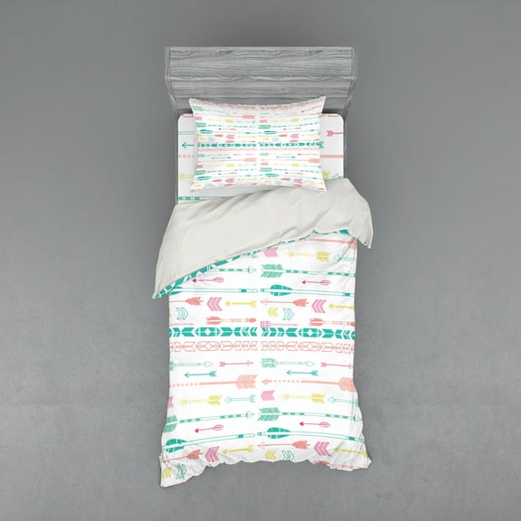 Ambesonne Hipster Bedding Set 3 Pcs, Pastel Boho Art, Twin, Multicolor