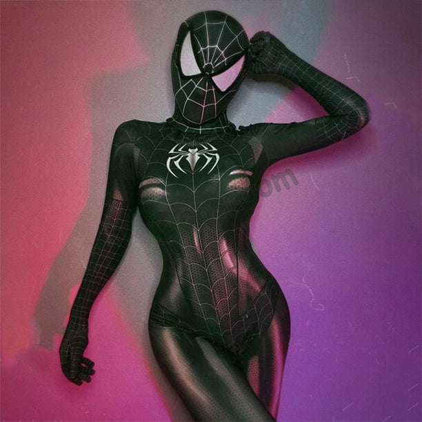 Spiderman Cosplay Sexy Zentai Suit Woman Jumpsuit Super Hero Zentai Costume  Full Bodysuit Fancy Outfit Carnival Party Dress