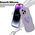 thumbnail image 3 of for iPhone 14 Pro Max Case Cute 3D Love Heart Curly Wave Shape Phone Cover Soft TPU Shockproof Full Camera Lens Protective Case for iPhone 14 Pro Max 6.7 Inch for Women Girl-Purple, 3 of 12