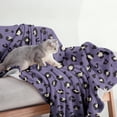 thumbnail image 3 of Sowide Cheetah Print Blanket, Purple Leopard Print Blanket, Soft Fleece Flannel Leopard Animal Blanket, Cozy Warm Blanket Throw, Lightweight Fuzzy Plush Gifts for Women Adults, Nap Bed Couch(40"x50"), 3 of 8