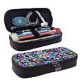 thumbnail image 2 of Vsdgher Colorful Tie Dye Stained Glass 2 Print Pen Case Leather Pencil Pouch Markers Holder Big Capacity Bag with Zippered Pocket for Stationery Tool, 2 of 6