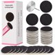 thumbnail image 1 of Discos de papel de lija Difenni con broca de metal para uñas, disco de lijado para pedicura, 100 discos de papel de lija de 25 mm, discos de papel de lija para lima de pies, grano #180 para manicura y, 1 of 5