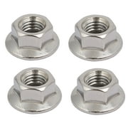 4pcs M10x1.5mm Pitch Metric Thread 304 Stainless Steel Left Hand Hex Flange Nut