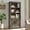 Rustic Oak Black, variant on Papajet Farmhouse Bookcase with Doors, 5 Shelf Storage Cabinet with Barn Door, Rustic Oak/Black