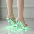 thumbnail image 6 of YUHAOTIN Stripper High Heels Ultra High Transparent Sexy High Heeled Colorful Light Electrified High Heeled Light Shoes High Heels for Women Closed Toe White Closed Toe Sandals for Women, 6 of 8