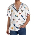 thumbnail image 1 of Fotbe Various Rooster Camisa Estampada de Manga Corta para Hombre, Casual de Verano, Estilo Playero, Sin Arrugas-3X-Large, 1 of 5