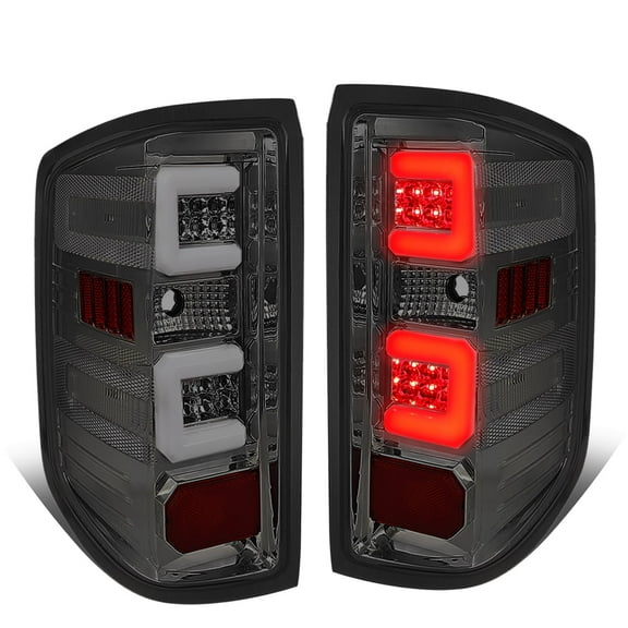 DNA Motoring For 14-19 Chevy Silverado GMC Sierra 3D LED Bar Smoke Clear lens Tail Light Lamps Pair