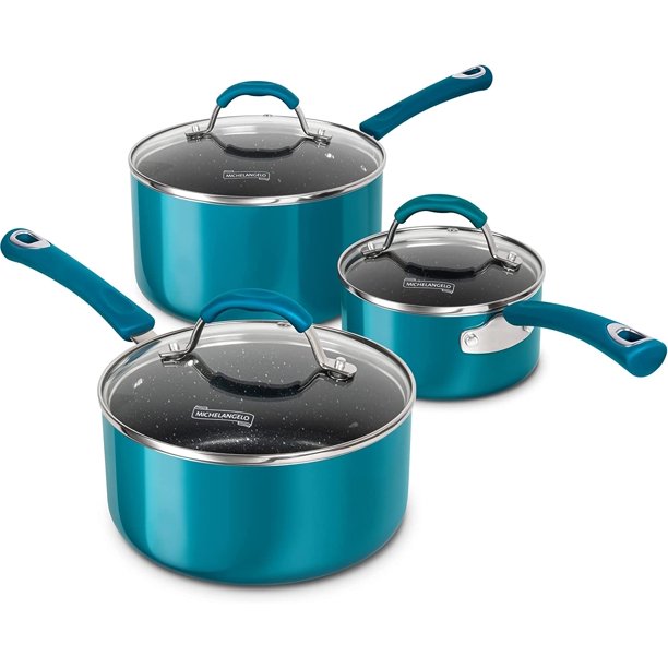 Sauce Pan Sets, Enamel Sauce Pan with Lid, 1Qt & 2Qt & 3Qt Saucepans