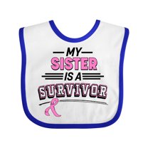 Inktastic My Sister is a Survivor Breast Cancer Awareness Boys or Girls Baby Bib