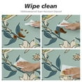 thumbnail image 4 of JRXY Boho Bohemian Farmhouse Teal Blue and Orange  Round Oval Tablecloth Decorative Cover Tabletop Dining Room Kitchen Wildflower Garden Floral Botanical Cottagecore Flower Print Vintage White, 4 of 7